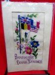 French WWI, Embroidered Postcard, Souvenir From France