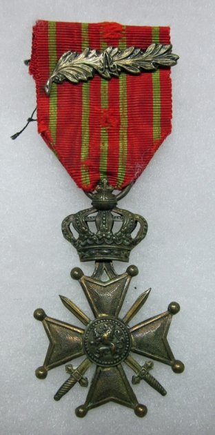  Belgian WWI Croix d Guerre w' Palm — image 2