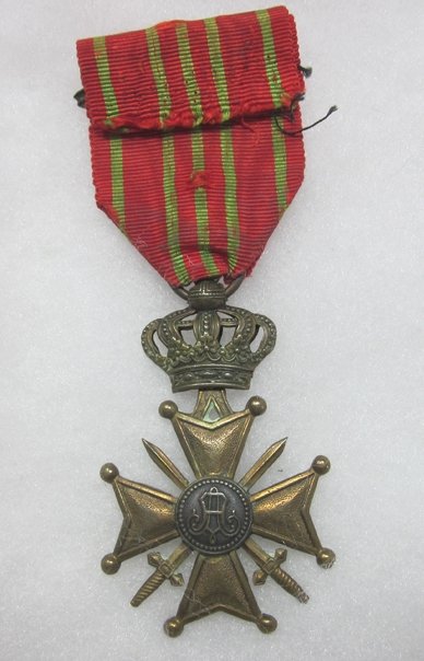  Belgian WWI Croix d Guerre w' Palm — image 3