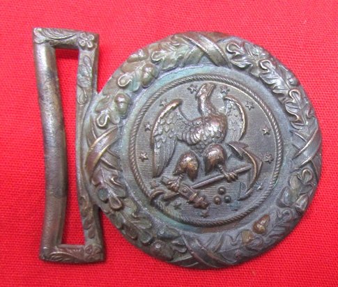  US WWI Era, Navy Officers Dress Buckle, British Mfg, Field Recovered — image 2