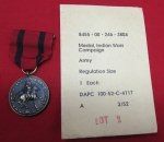 US Indian War Campaign Medal & 3/52 Dated Envelope, Slot …