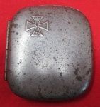German WWI Patriotic Cigarette Case, Steel, Iron Cross Decoration