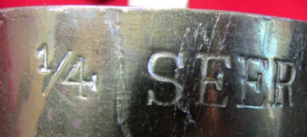  British WWI Brass Rum Jug Measuring Cup Set — image 7