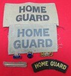 British WWII Home Guard Insignia Lot, 7 Pieces