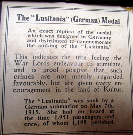 British WWI Lusitania Sinking Table Medal & Box — image 4