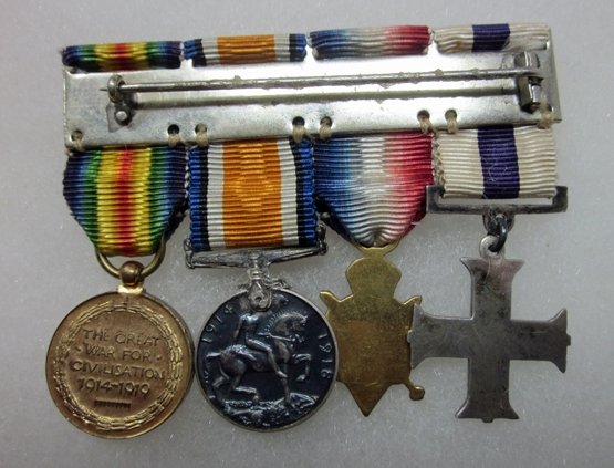  British WWI Miniature Medal Bar, Four, Military Cross — image 3