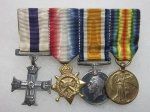 British WWI Miniature Medal Bar, Four, Military Cross