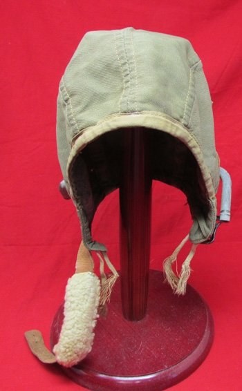  US WWII Army Air Force Canvas Type A-9 Flight Helmet, Extra Large, Gosport Fittings — image 2