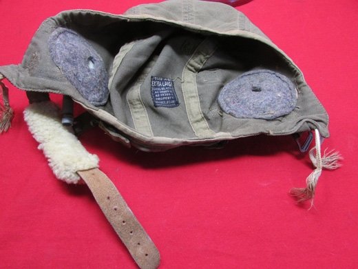  US WWII Army Air Force Canvas Type A-9 Flight Helmet, Extra Large, Gosport Fittings — image 6