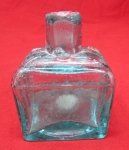 US Civil War Era Glass Inkwell, Pen Rests