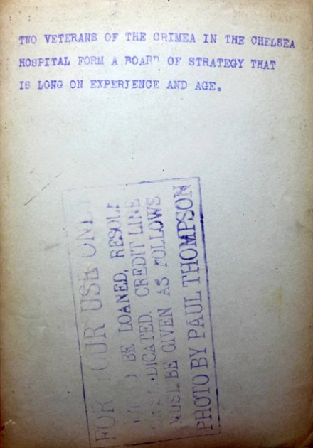  British WWI Era, Press Release Photo, Bemedaled Crimea Veterans Study a Map — image 4