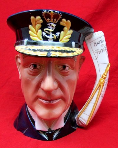  British Post WWII Toby Mug, Admiral Lord Jellicoe, Battle of Jutland — image 2