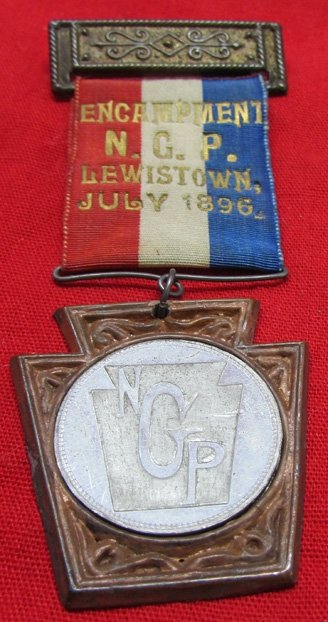  US SAW Era, Pennsylvania NG Encampment Badge, Lewistown 1896 — image 2