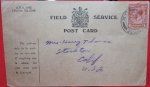 British WWI Field Service Postcard, Stockton California Address