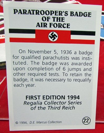  US 1990's Regalia Collector Series of the Third Reich, Identification Cards — image 4