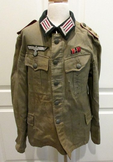  German WWII Army Officer Summer Weight Tunic, Smoke Troops — image 2