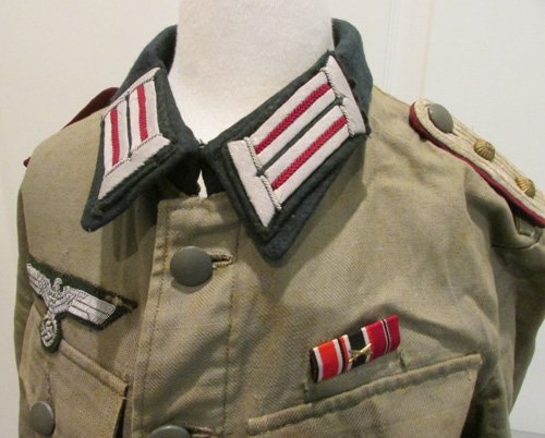  German WWII Army Officer Summer Weight Tunic, Smoke Troops — image 5