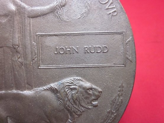  British WWI Death Penny & Box, John Rudd — image 3
