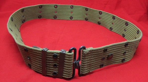  US WWII M1936 Pistol Belt, Light OD Canvas, Nasco Awnings 1942 — image 2