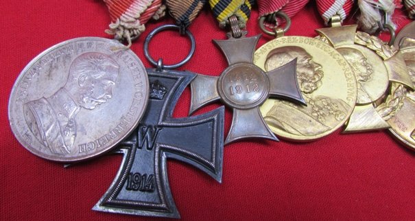  Austro-German, WWI 10 Place Medal Bar, Parade Mount — image 3