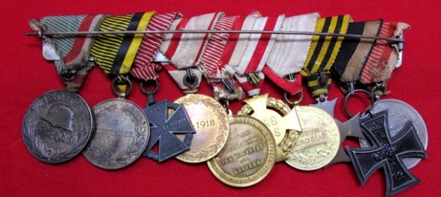  Austro-German, WWI 10 Place Medal Bar, Parade Mount — image 5