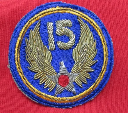  US WWII USAAF 15th Air Force SSI, Bullion Embroidery — image 2