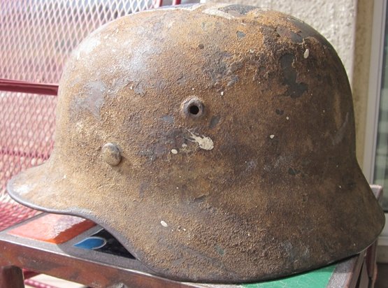  German WWII M1940 Camouflage Steel Helmet Shell, SE64, — image 2