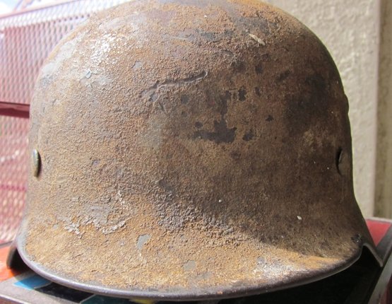  German WWII M1940 Camouflage Steel Helmet Shell, SE64, — image 3