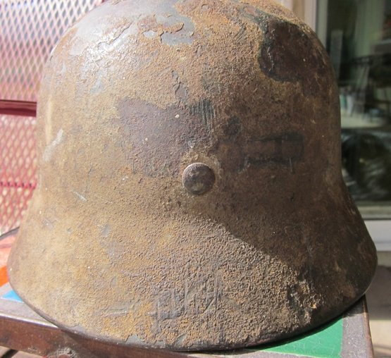  German WWII M1940 Camouflage Steel Helmet Shell, SE64, — image 5