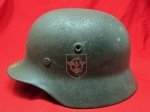  German WWII M1935 Field Police Combat Helmet Shell, Quist