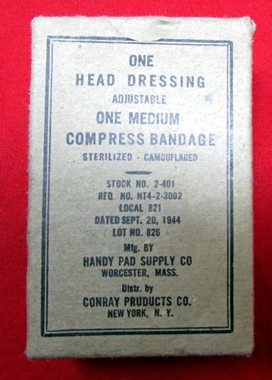  US WWII Compress Bandage, Camouflaged, 1944 — image 2