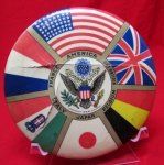 US WWI Allies Wall Plaque, Celluloid, 6 Inches