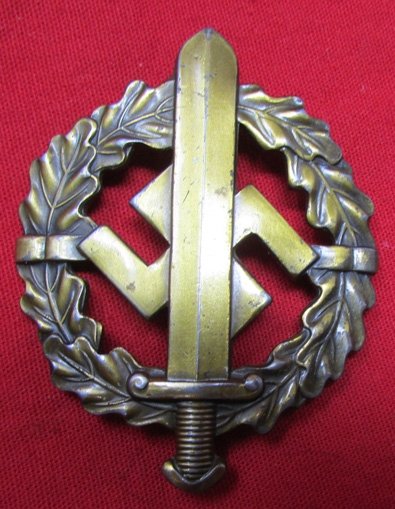  German WWII Bronze SA Sports Badge Fechler Bernsbach Mfg — image 2