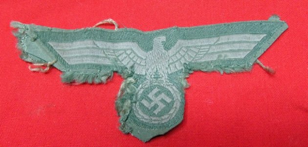  German WWII Army Cloth Tunic Eagle, Cut from Uniform — image 2