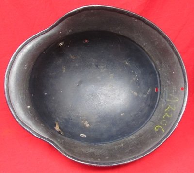  German WWII M1940 Luftschutz Police Steel Helmet, ET66 Shell — image 4