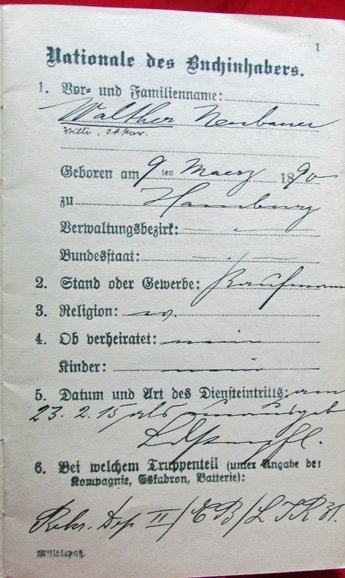  German WWI Militar Pass, Landwehr Infantry, 1915 — image 4