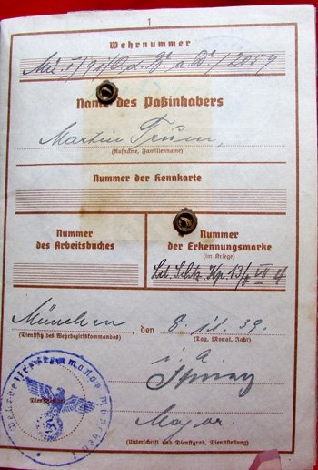  German WWII Army Wehrpass, 1939, WWI Veteran — image 3