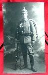 German WWI Real Photo Postcard, Armed Soldier