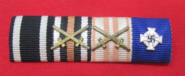  German WWI-WWII, 4 Place Ribbon Bar — image 2