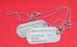 US Post WWII USMC Dog Tag Set and Chain