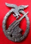 German WWII Field Recovered Luftwaffe Flak Badge, WH Maker
