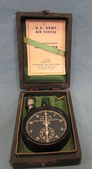  US WWII USAAF Type-A, Chronomatic Tachometer, Cased — image 3