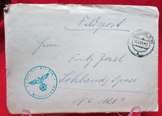  German WWII Feldpost Envelope and Letter — image 2