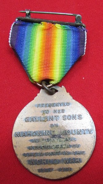  US WWI Ohio Victory Medal, Mahoning County — image 3