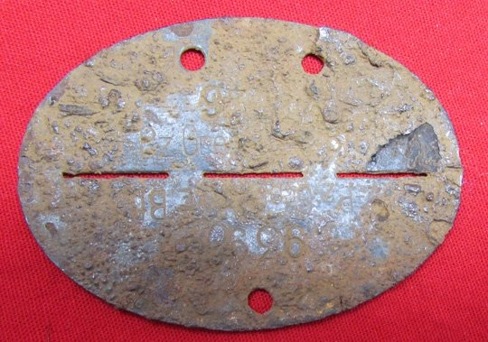 German WWII Steel Identity Tag, Field Recovered, SS-Pzr Gren — image 2
