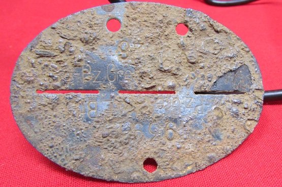  German WWII Steel Identity Tag, Field Recovered, SS-Pzr Gren — image 3