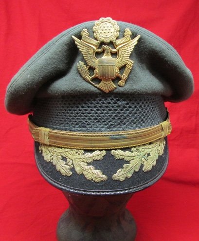  US Cold War Era, Army Field Grade Officer Visor Hat, Flight Ace — image 2