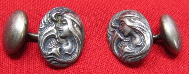  US, Late 19th Century Men's Cufflinks, Sterling Silver — image 2