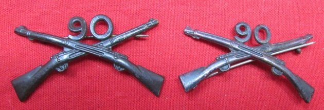  US  WWI, 90th Infantry Officers Collar Insignia, Pair — image 4