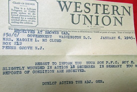  US WWII GI, 95th Division Wound Telegram & Ephemera Lot — image 5